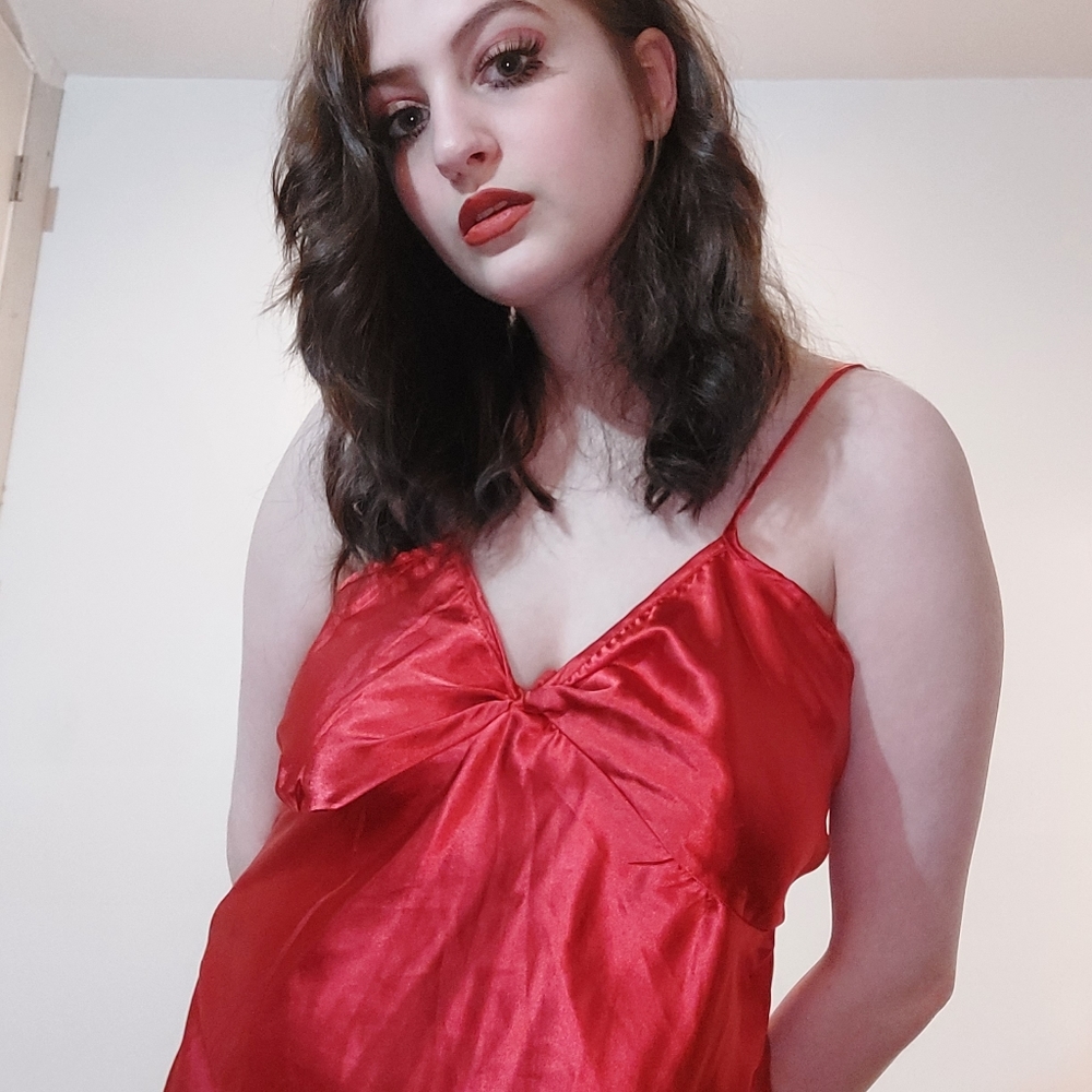 Red Slip Dress - Picture 3 of 4